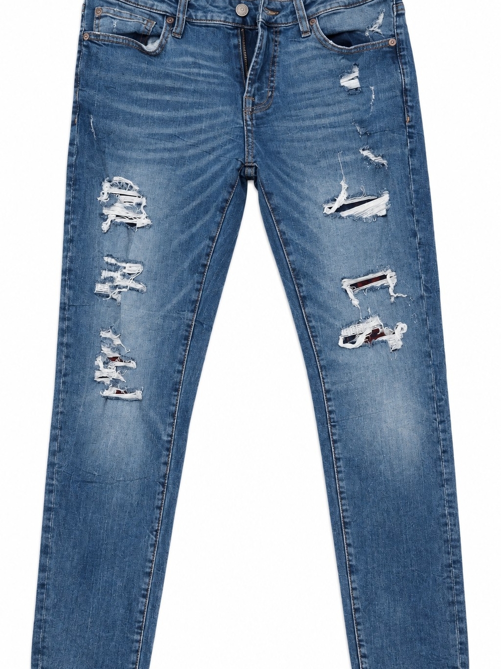 Aeropostale Women's Light Blue Distressed Skinny Jeans
